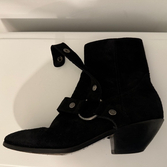 SAINT LAURENT WEST Suede Ankle Harness Boots - VG - 38 1/2 - Picture 3 of 14